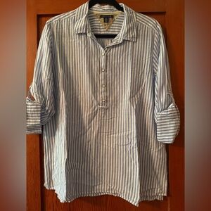 Tommy Hilfiger Light Blue Striped Casual Shirt